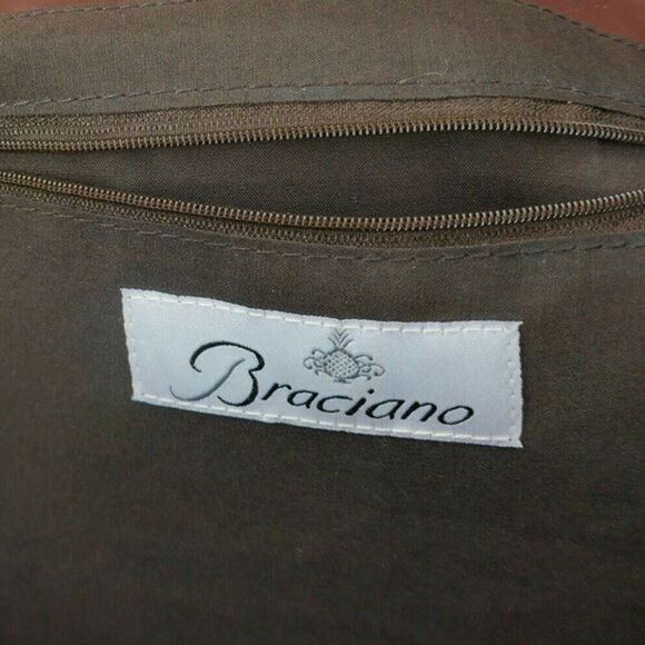 Braciano Large handbag shoulder tote brown floral paisley tapestry pattern - Picture 3 of 9